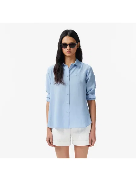 Lacoste Koszula Chambray O Kroju Slim Fit niebieski