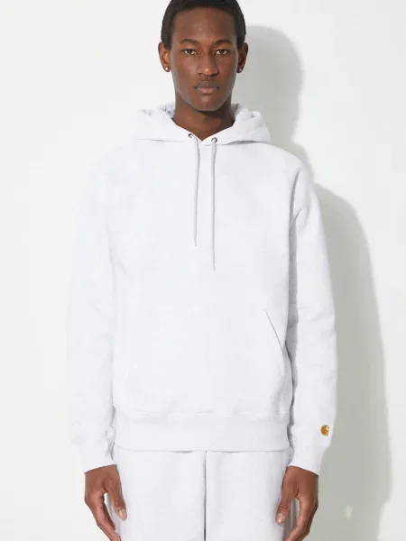 Mikina Carhartt WIP Hooded Chase Sweat s kapucí melanžová šedá