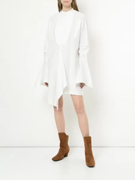 Rochie tip cămașă Jw Anderson asimetrică alb