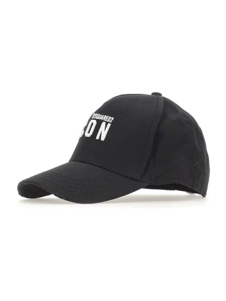 Czapka z daszkiem Dsquared2 z logo w miejskim stylu czarna