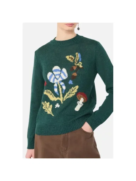 Sweter Weekend Max Mara wełniany zielony
