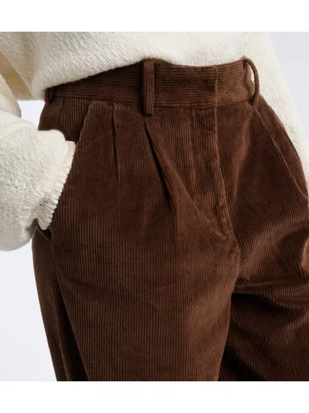 Pantaloni Aya Muse de catifea cord maro