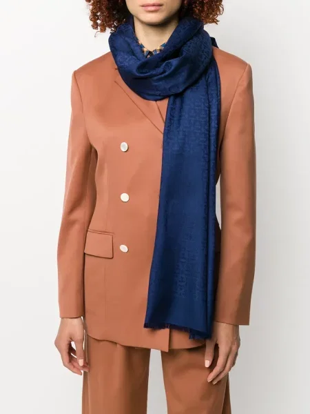 Raštuotas šalikas Ferragamo mėlyna