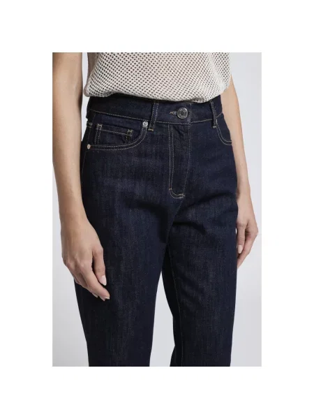 Jeansy straight leg Peserico niebieskie