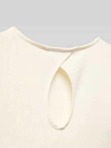 T-shirt z efektem prążkowania Garcia biała
