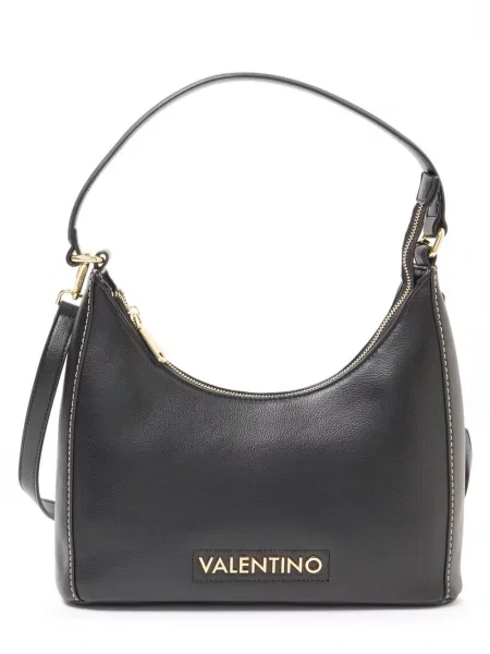 Lniana torebka Valentino By Mario Valentino czarna