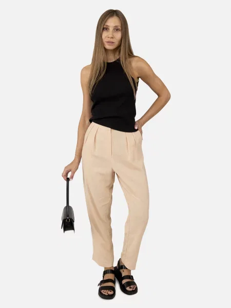 Лляні Штани повсякденні YUKI бежевий