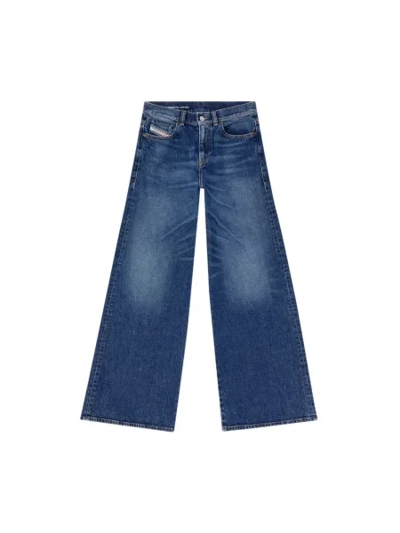 Jeansy Diesel 1978 z wysoką talią o krotszym kroju niebieskie