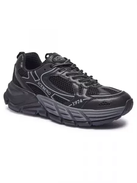 Iceberg Bőr sneakers tornacipő fekete