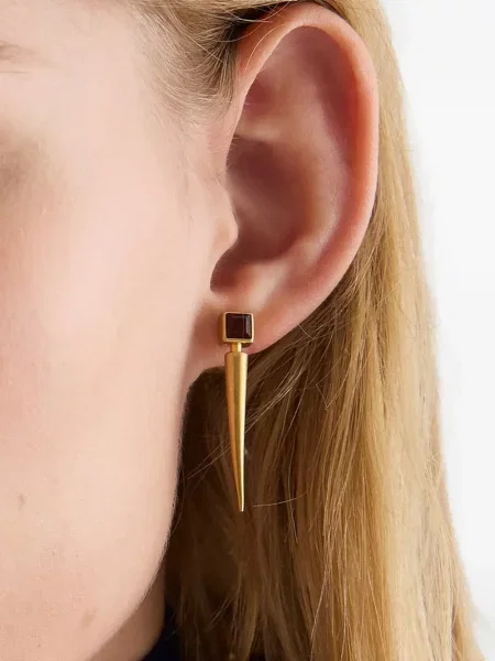 Cercei Jil Sander cu garnet galben