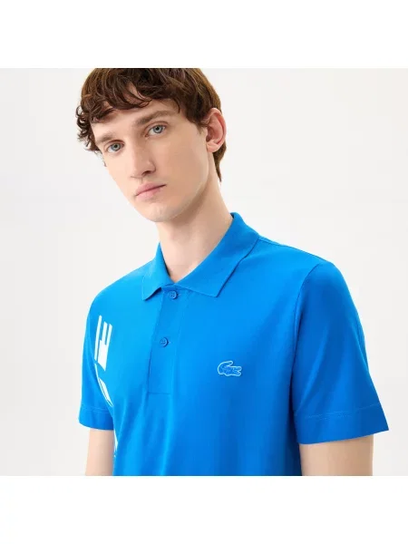 Lacoste Koszulka Polo O Regularnym Kroju Markowa Piqué niebieska