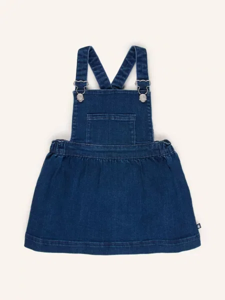 Petit Bateau Džínové Šaty S Laclem tmavě modrá