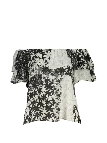 Bluză Desigual cu model floral cu imagine alb
