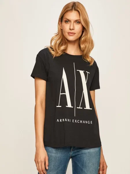 Armani Exchange Тениска тъмносиньо
