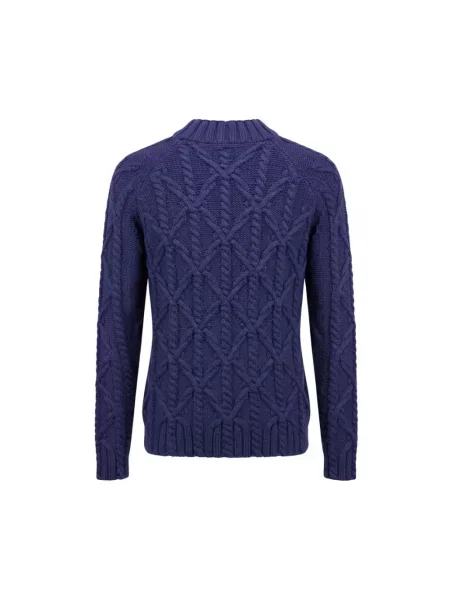 Dzianinowy sweter z golfem Malo niebieski