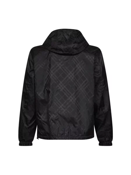 Kurtka Burberry w kratę z kapturem czarna