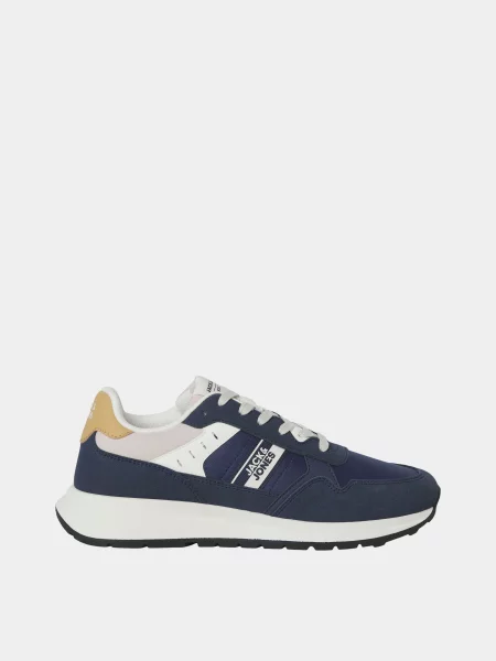 Кросівки повсякденні JACK & JONES OSWALD TAPE COMBO SNEAKER білий/синій поліуретан/текстиль білі