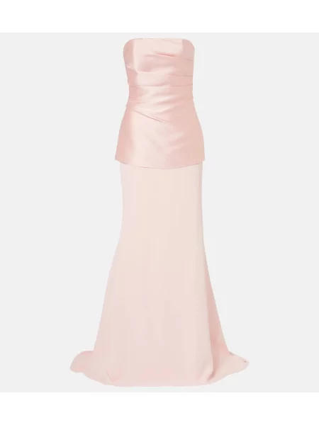 Rochie Solace London din satin fără bretele roz