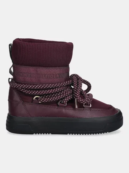 Tommy Hilfiger śniegowce SNOW BOOT WATER REPELLENT bordowy