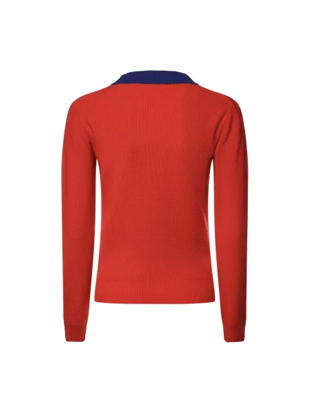 Sweter Loewe z dekoltem w serek czerwony