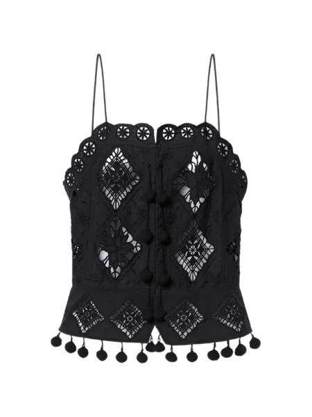 Top Isabel Marant cu broderie negru