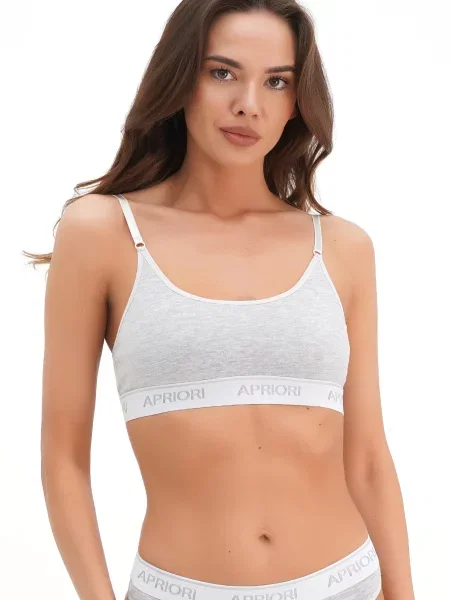 APRIORI Бюстгальтер Світло-сірий меланж сірий