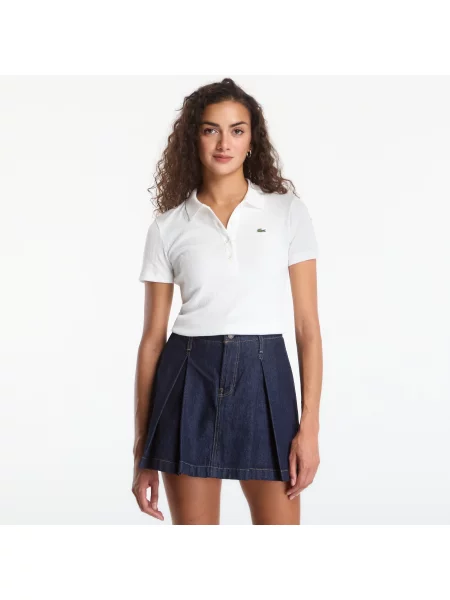 Gulerat tricou polo Lacoste alb