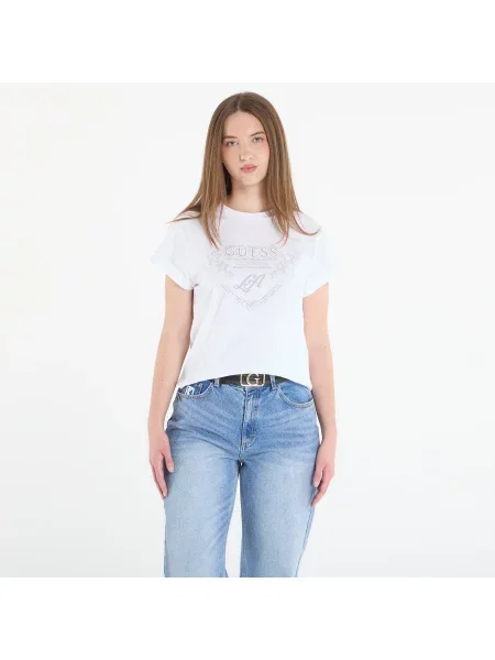 T-shirt Guess Jeans Ss Cn La Stars Tee Pure White L biała