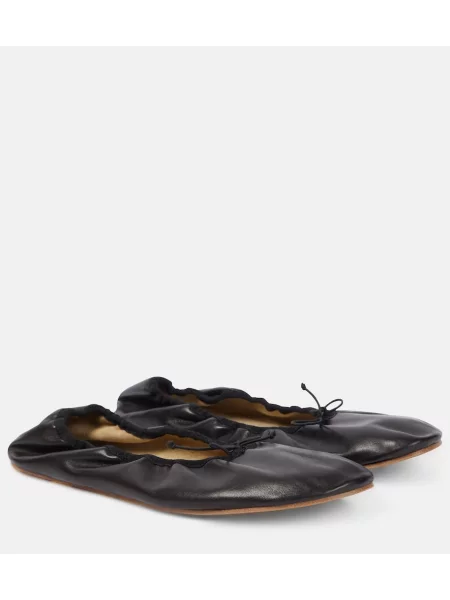 Balerini The Row din piele negru