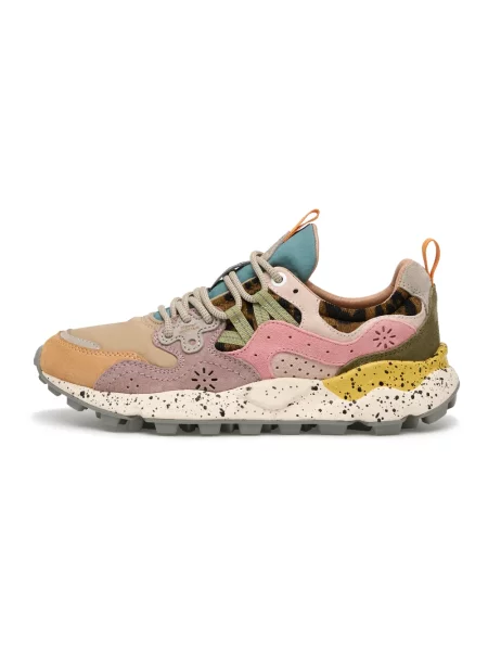 Sneakersy Flower Mountain zamszowe w kwiatki brązowe