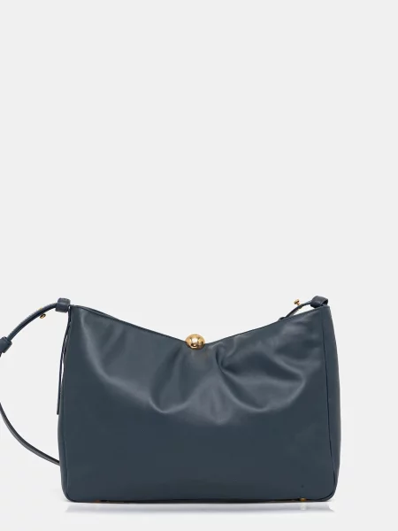 Кожена чанта Furla синьо