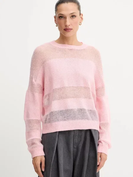 Patrizia Pepe pulover din amestec de lână roz