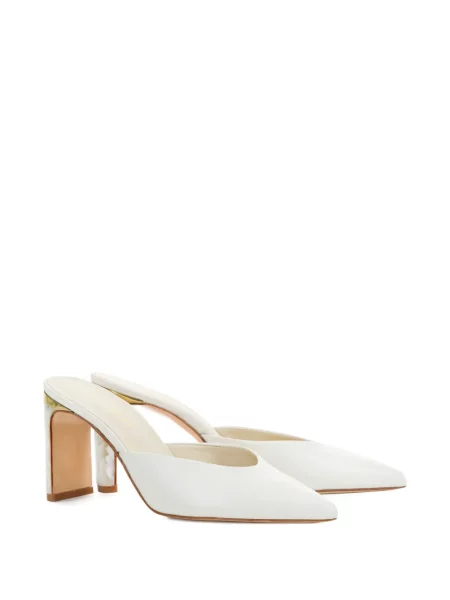 Papuci tip mules Freya Rose alb