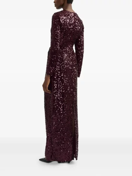 Rochie Erdem drapată de costum roșu