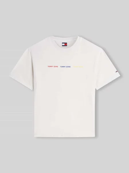 T-shirt o kroju relaxed fit z czystej bawełny Tommy Jeans biała