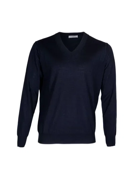 Dzianinowy sweter Paolo Pecora niebieski