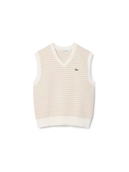 Pulover Lacoste fără mâneci bej