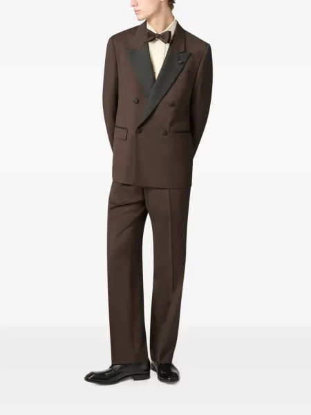 Costum Lardini cu două rânduri de nasturi maro