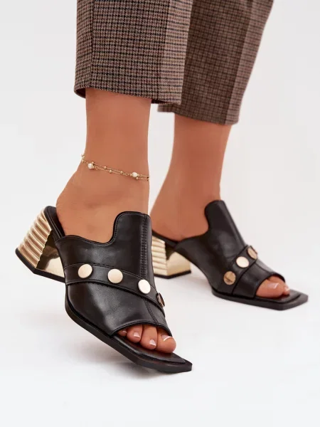 Sandale S. Barski din piele negru