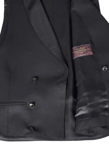Vestă Franzese Collection cu două rânduri de nasturi negru