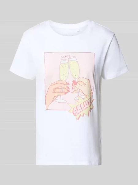 T-shirt z czystej bawełny model CLINK EASY TEE' Guess biała