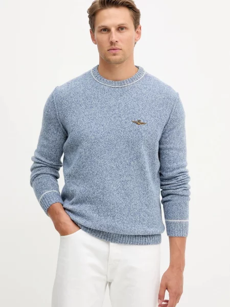 Vlněný svetr Aeronautica Militare pánský modrá