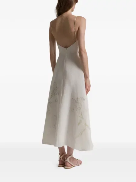 Sukienka Alberta Ferretti w kwiatki z dekoltem w serek garniturowa