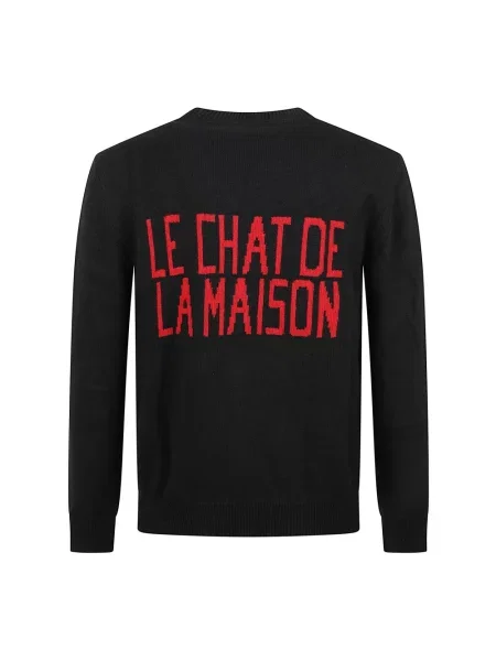 Lniany sweter Valentino Garavani czarny