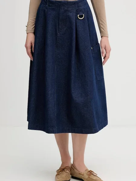 Barbour fustă jeans Saima bleumarin midi evazați