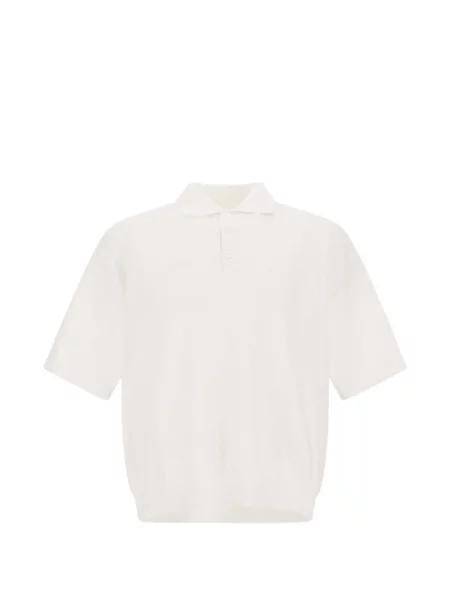 Tricou polo Herno tricotate alb