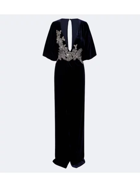 Rochie Costarellos de catifea albastru