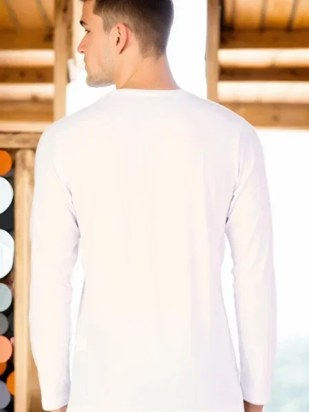 Tricou mânecă lungă Dewberry cu decolteu în V alb