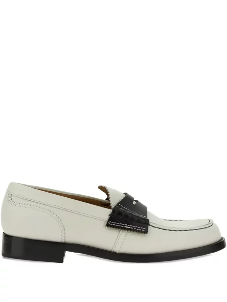 Pantofi loafer College din piele alb