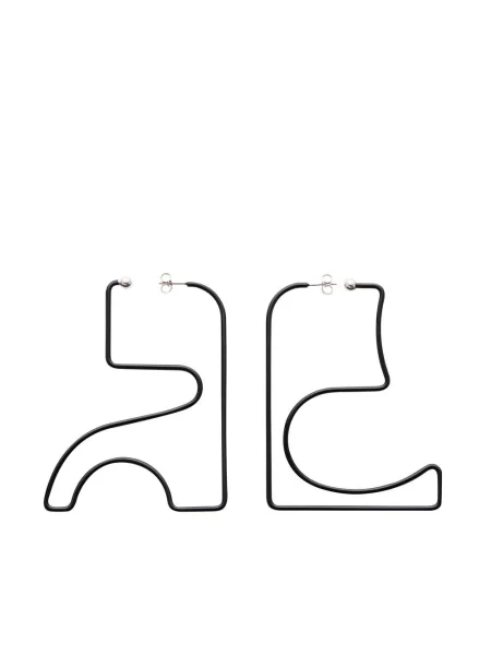 Cercei Courreges cu imprimeu geometric negru